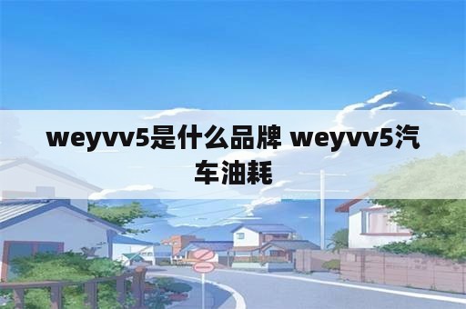 weyvv5是什么品牌 weyvv5汽车油耗